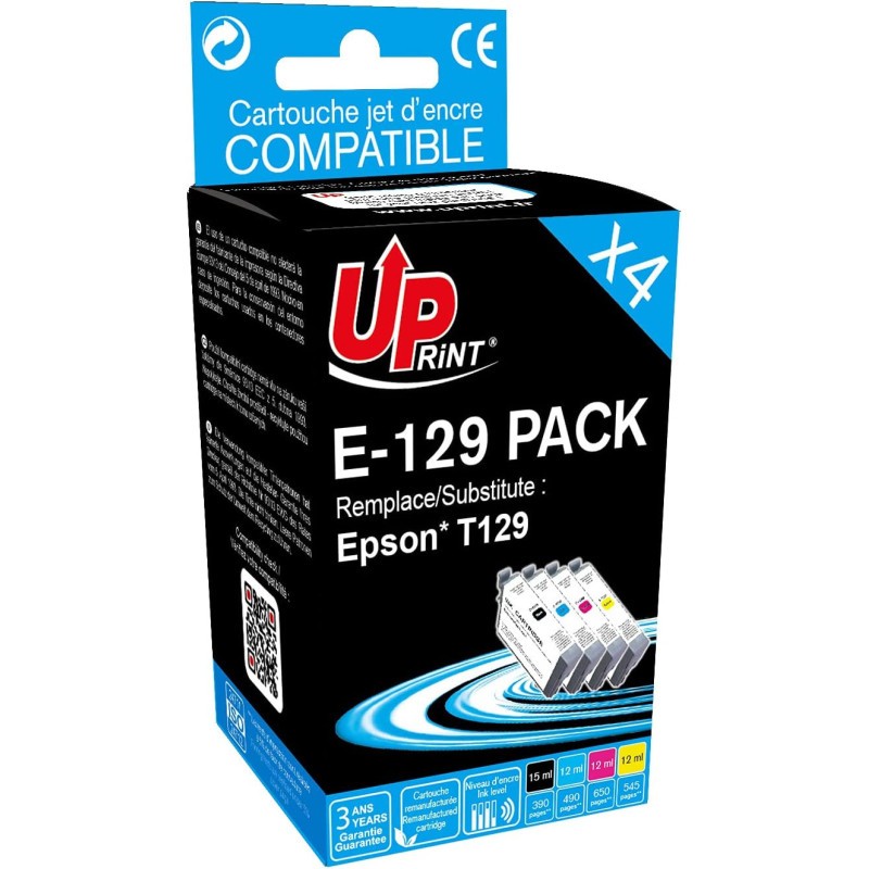 Cartouches T1295 compatibles Epson E129 UpPrint pour remplacer les encres vides sans erreur