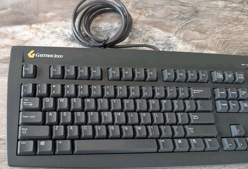 Vintage Gateway 2000 Wired Clicky Keyboard Model 2196003 PS/2 6 Pin PS2 - BLACK - Image 2 of 4