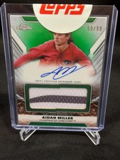 2025 Topps Pro Debut Aidan Miller Jumbo Auto Relic Card Green #59/99 Phillies