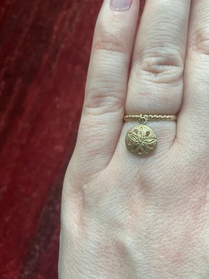 14k Gelbgold Sand Dollar Ring 5,25 Muschel Nachlass