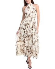 1.State Flounce Cascading Maxi Dress Women's Brown Xl