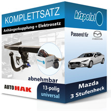 Für Mazda 3 Stufenheck 13- AUTO HAK Anhängerkupplung abnehmbar + 13polig Neuware