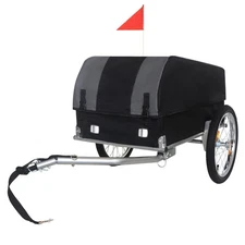 Heavy-Duty Bike Cargo Trailer with Removable Waterproof Cover – 88 lbs Capacity,