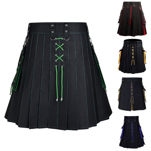 Heiß Mode Männerrock Schottisch Festival Frühling Kilts Leichte Dehnung - Bild 2 von 36
