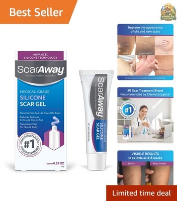 Silicone Scar Gel, Helps Improve Size, Color & Texture of Hypertrophic & Kelo...