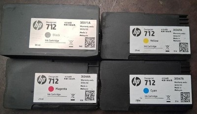 20 (5 sets) Virgin EMPTY and USED Genuine HP 712 Hi Yld Ink Cartridges EMPTIES