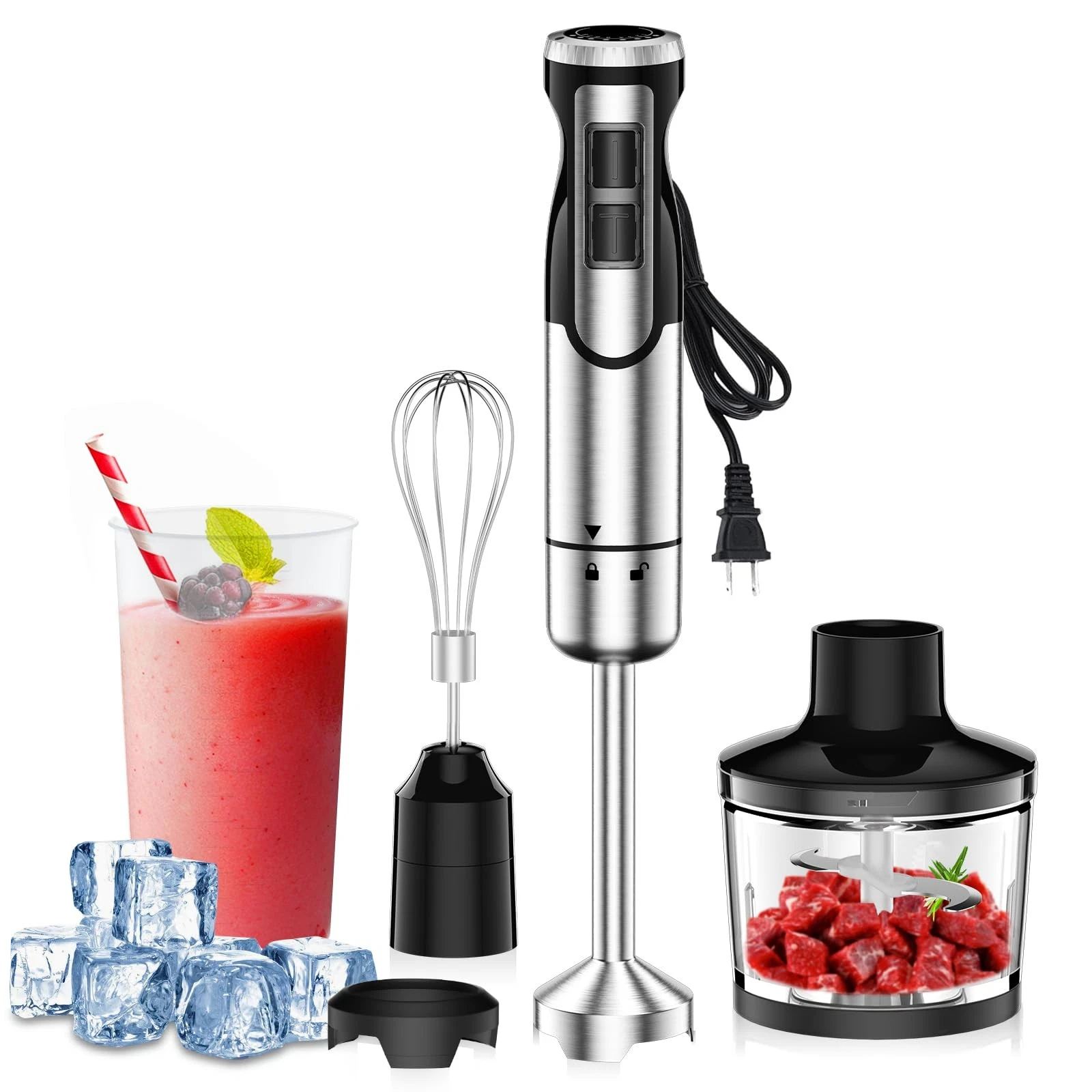 Colarlemo 1800W Immersion Blender Handheld 4-in-1 Hand Stick Silver
Opens in a new window or tab