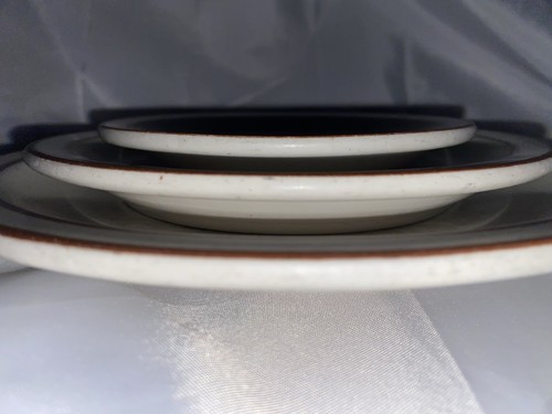 Buffalo China Restaurant Ware 3pc Plate Setting Brown Stripe Speckled - Picture 13 of 14