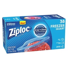 Ziploc Reclosable Poly Bag,Zip Seal,PK38 314444 Ziploc 314444 1 qt 25700003816