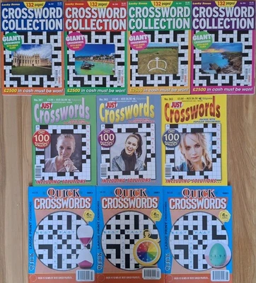 10 x Crossword Puzzle Books (various titles - see description) over 840 puzzles