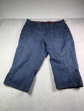 Lee Jeans Womens Size 16W Medium Blue Sinfully Soft Stretch Denim Capri Pants