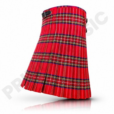 Scottish Men Royal Stewart Tartan Kilt, 13oz 24'', 5 Yards Traditional Kilt