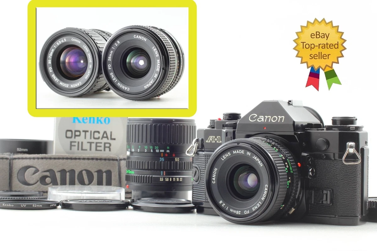 [美品]　Canon キャノンA-1 NFD 35mm 2.8 2Lens **Near MINT++** Canon A1 35mm Film Camera NFD 28mm f2.8 + 35