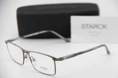 NEW STARCK EYES SH 2066 0003 GUNMETAL GREY AUTHENTIC FRAMES EYEGLASSES 56-16