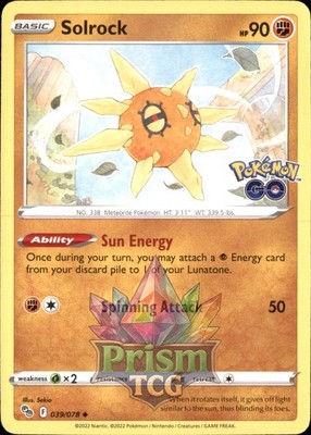 Solrock 39/78 Uncommon Pokemon GO Pokemon