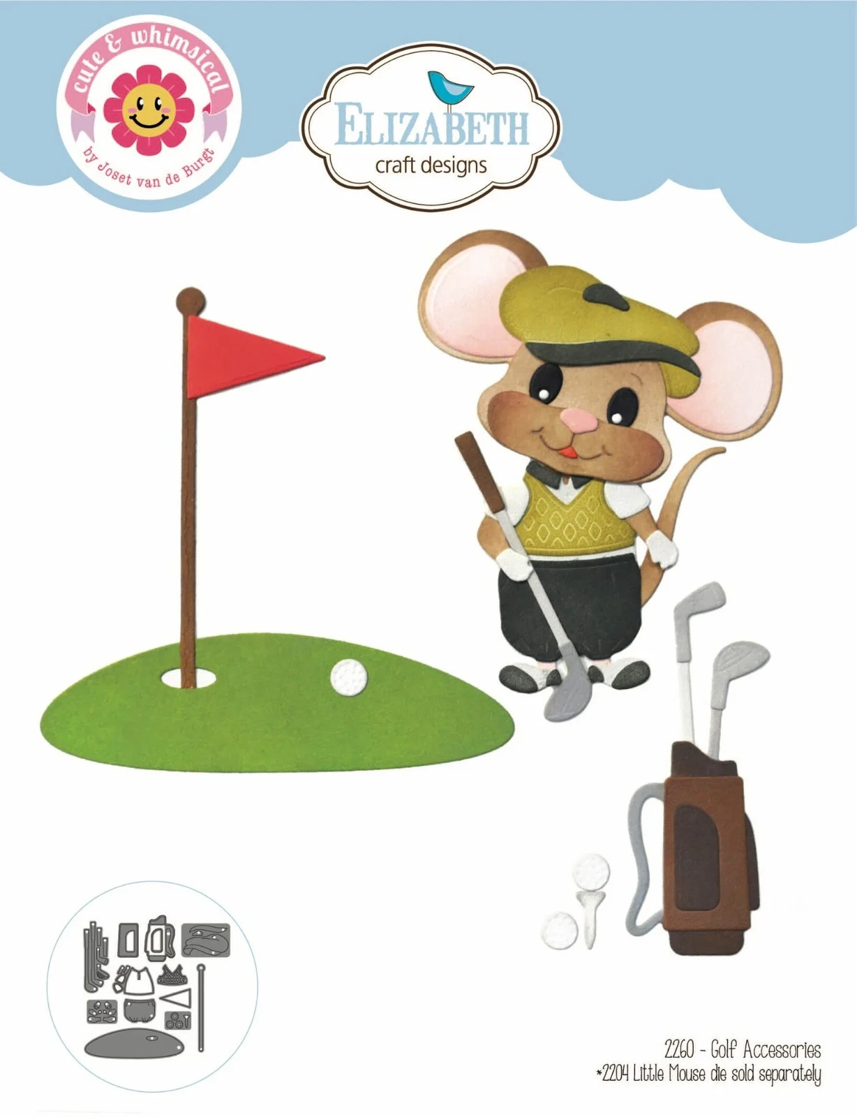 Elizabeth Craft Designs Metal Cutting Dies Golf Accessories 2260