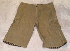 Alberto Golf Shorts Mens Beige Tan Regular Slim Fit Sz 36 Pure Linen