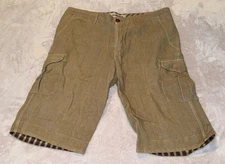 Alberto Golf Shorts Mens Beige Tan Regular Slim Fit Sz 36 Pure Linen