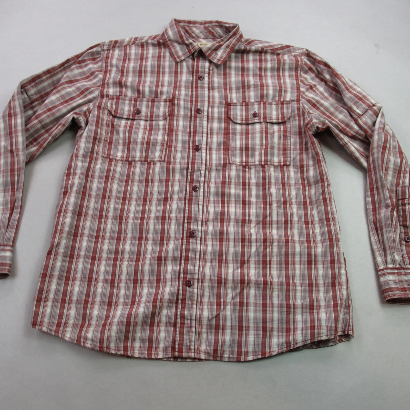 Woolrich Shirt Mens Medium Long Sleeve Pockets Button Front Lightweight Plaid