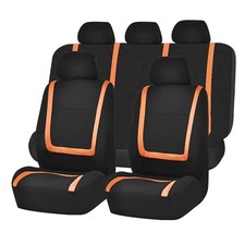 Orange Black Car Seat Covers Universal Fit Cars Trucks Suvs Full Set