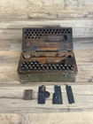 Rare Early WW1-WW2 US Army Military Dog tag Stamping Outfit Kit Field Gear Vtg