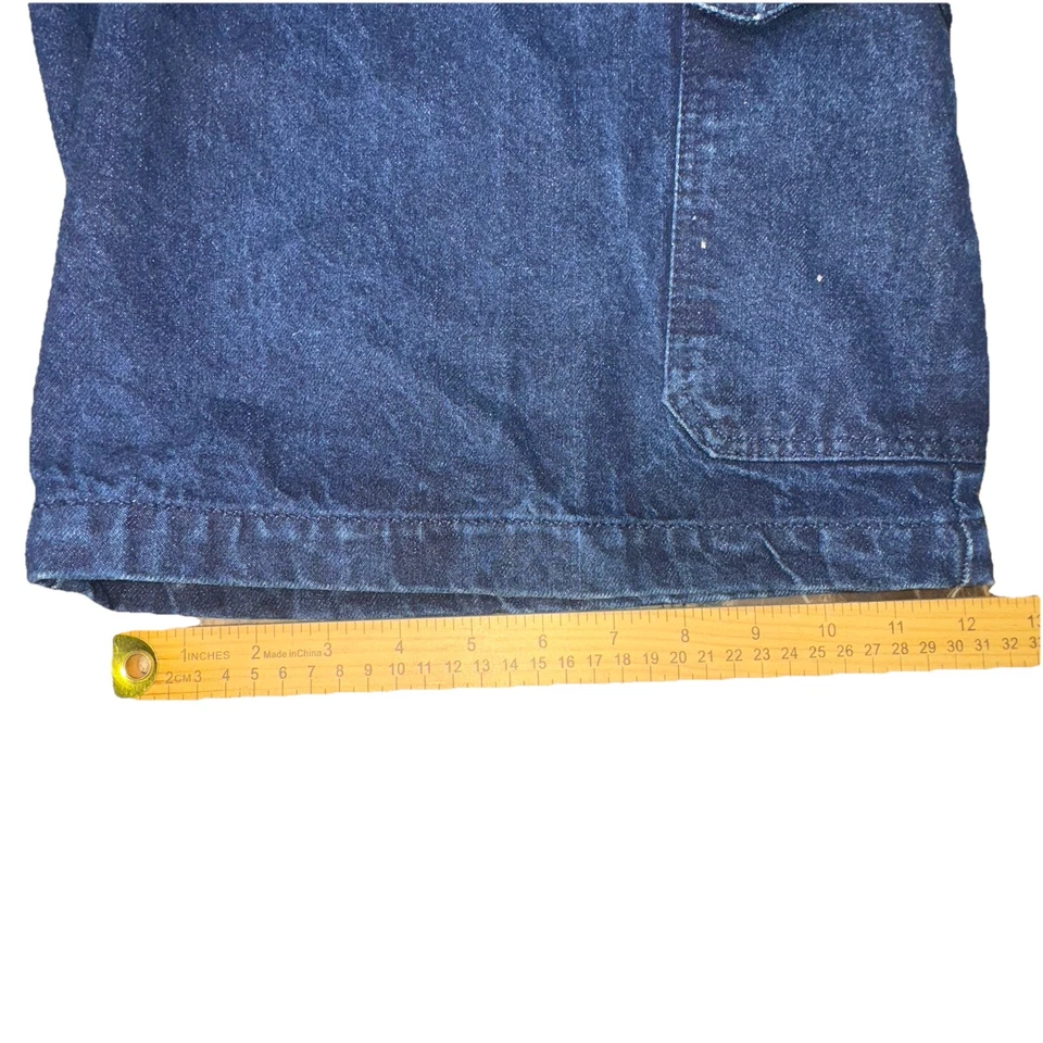 CLENCH JEANS Pantalones Cortos Denim Pantalones Cortos Patinador Y2K Para Hombres 40x13 Hip Hop Sueltos Carpintero🔥 Foto 2 de 4