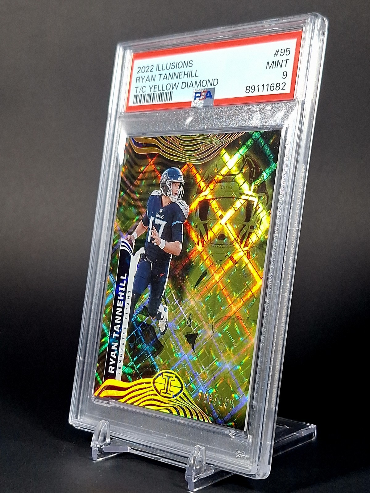 2022 Panini Illusions Ryan Tannehill Illusions T/C Yellow Diamonds /299 PSA 9 MT view 5