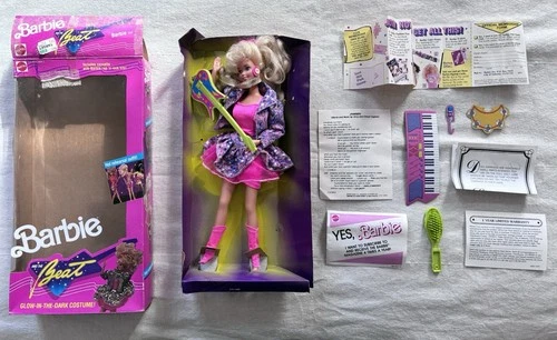 Vintage 1989 80’s Mattel Barbie And The Beat Glow in Dark Outfit Accessories Box