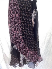 Laundry By Shelli Segal Skirt Sz 2 Silk Lined Artsy Flouncy Fairycore Floral