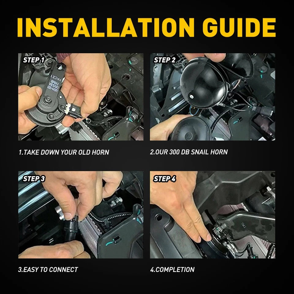 2PCS 300DB Air Snail Car Horn 12V Truck Lorry SUV Train Truck Boat Loud Camper - Image 3 of 4