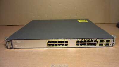Cisco WS-C3750G-24TS-E1U V02 Managed 24-Port Gigabit + 4x SFP Switch + RACK EARS