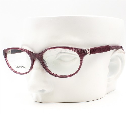Chanel 3261 1440 Eyeglasses Glasses Dark Plum Purple w/ Velvet Temples 51-17-135