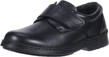 School Issue Boys Eddie Shoes, Black Leather, Size 5W Youth, NIB