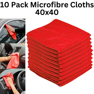 Große Mikrofasertücher 40x40 Auto Fenster Reinigung Waschen Weiches Tuch Rot 10er Pack