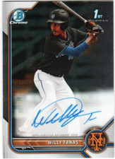 WILLY FANAS AUTO 2022 BOWMAN CHROME PROSPECT AUTOGRAPH 1ST CARD METS # CPA-WF