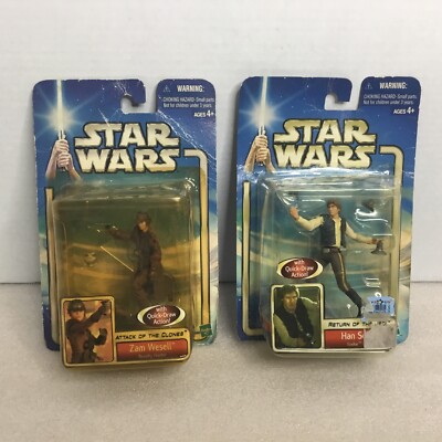 VTG Lot Of 2 Star Wars Hasbro 2002 Action Figures Han Solo & Sam Wesell