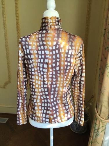 St. John Sport by Marie Gray Giraffe Print Multicolored Turtleneck Designer Sz M - Foto 4 di 5