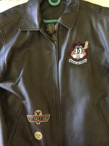 mickey mouse leather bomber jacket