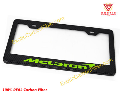 McLaren Napier Green Text Carbonfaser Nummernschildhalter 2x2 Glänzend