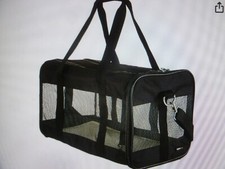 Amazon Basic Black Mesh Soft Sided Pet Travel Tote Carrier Bag Cat/ Small Dog