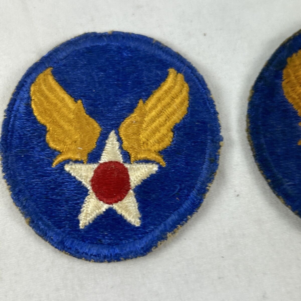 Vintage WWII Army Air Force Patch x2 Gold Wings White Star Vintage WWII Army Air Force Patch x2 Gold Wings White Star