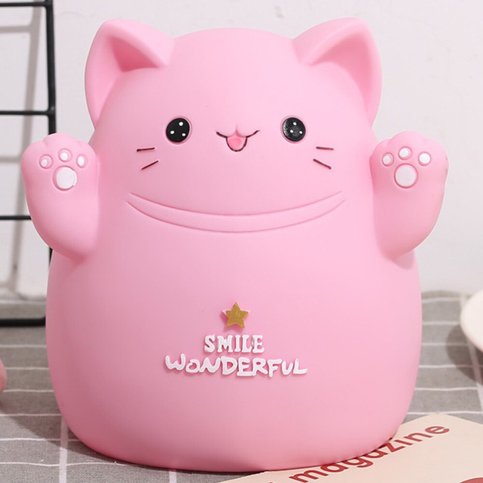 Coin Storage Container Cute Cat Piggy Bank Good Desktop Decoration eBay
