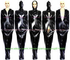 Black Shiny Metallic Mummy Costumes Sleeping Bag Unisex Bodysuit Body Bags F927