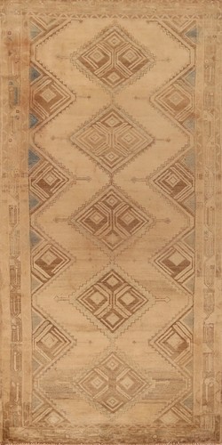 Vintage Muted Geometric Wool Hand-knotted Tribal Traditional Area Rug 5x11