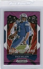 ZACH WILSON 2021 PRIZM DRAFT ALL-AMERICAN PURPLE WAVE PRIZM RC JETS BYU