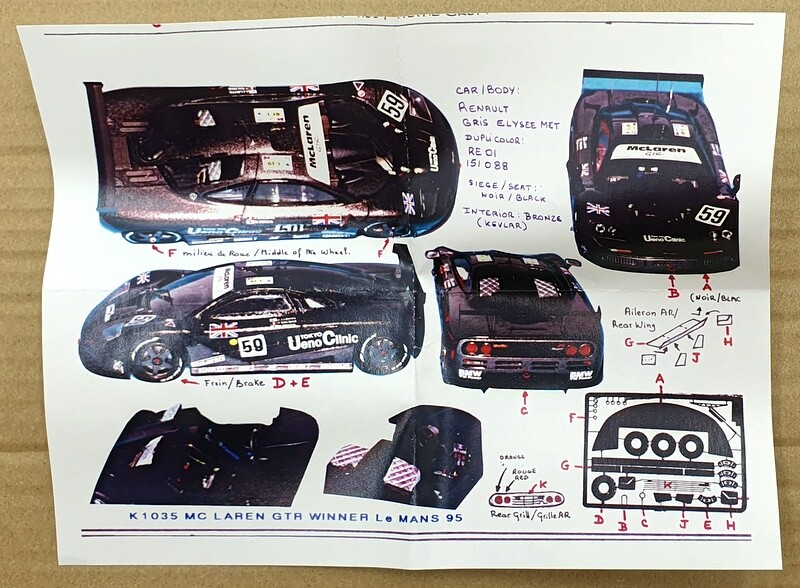 Provence Moulage 1/43 Scale Kit K1036 - McLaren GTR #59 Provence Moulage 1/43 Scale Kit K1036 - McLaren GTR #59