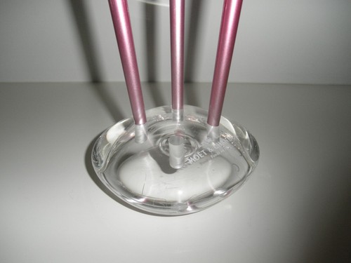 MOET&CHANDON~SET of 3 CHAMPAGNE TULIP FLUTERS PINK ROSE METALLIC GLASSES + BASE - Picture 3 of 9