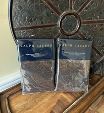 NIP Ralph Lauren Archival Collection Frazier Olive Multi King Shams Pair