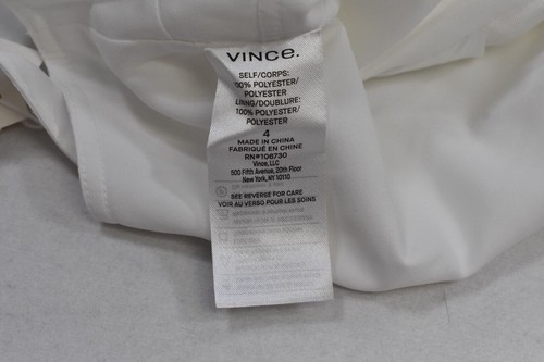 Vince Womens White Sleeveless V Neck Pleated Midi Length Side Pockets Jumpsuit 4 - Picture 6 of 8