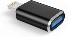 OTG Lightning Male to USB 3.0 Female Adapter Compatible iPhone 14 Black 